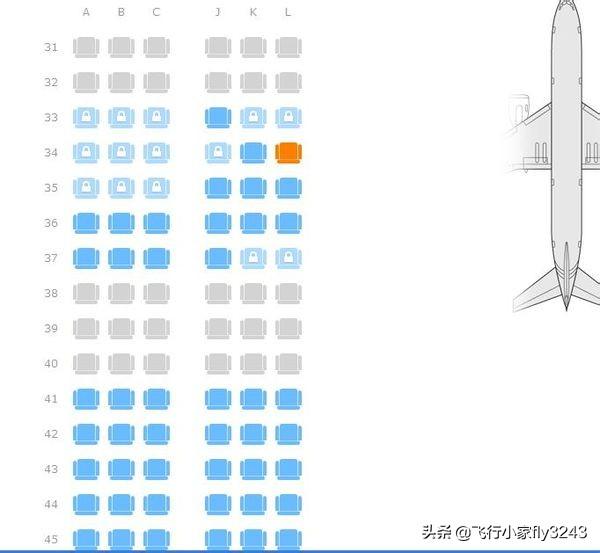 空中客车A320座位分布图及选座推荐