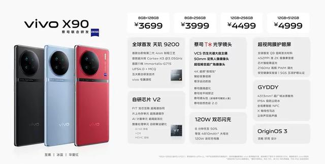 vivo X90全系列对比，一眼看清三款手机的异同，不选贵的只选对的