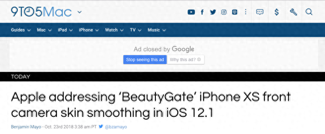 好心“美颜自拍”却遭用户吐槽，苹果将在iOS 12.1中取消美颜效果