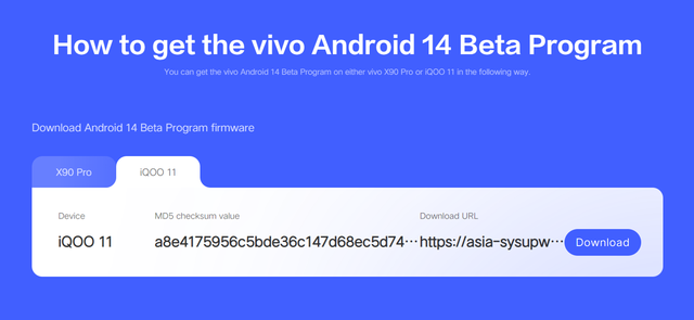 iQOO 11和vivo X90 Pro手机首批适配Android 14 Beta版系统