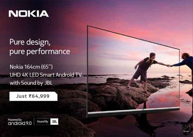 诺基亚推出65英寸4K LED智能电视：极窄边框，约6100元